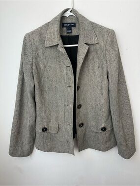 Vintage Jones New York Women's Gray Tweed Button Jacket